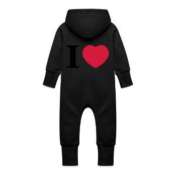 I love - Grenouillère à capuche bio en molleton Bébé - vanille - Dos