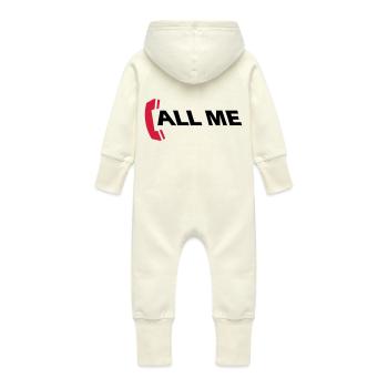 call_me_2c - Grenouillère à capuche bio en molleton Bébé - vanille - Dos