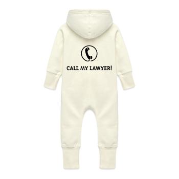 Call My Lawyer! - Baby Bio Sweat Overall mit Kapuze - Vanille-Milchshake - Hinten