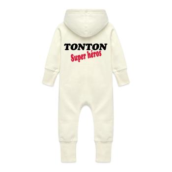 UNCLE superhero - Baby Organic Sweat Overalls With Hood - vanilla - Back
