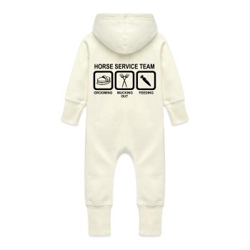 Pferd - Baby Organic Sweat Overalls With Hood - vanilla - Back