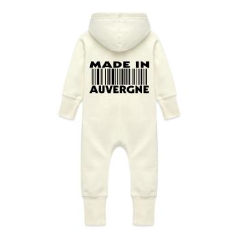 made in AUVERGNE (1c) - Grenouillère à capuche bio en molleton Bébé - vanille - Dos