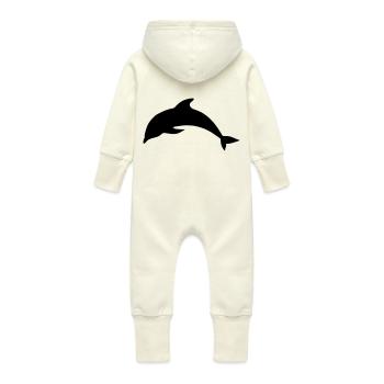 Delfin - Grenouillère à capuche bio en molleton Bébé - vanille - Dos