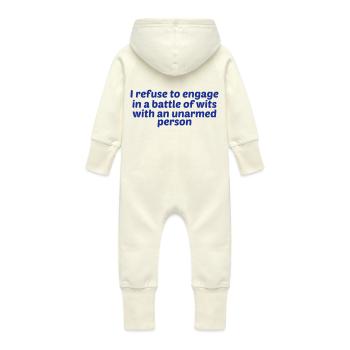 Battle of wits - Baby Organic Sweat Overalls With Hood - vanilla - Back