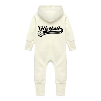 volleyball - Grenouillère à capuche bio en molleton Bébé - vanille - Dos