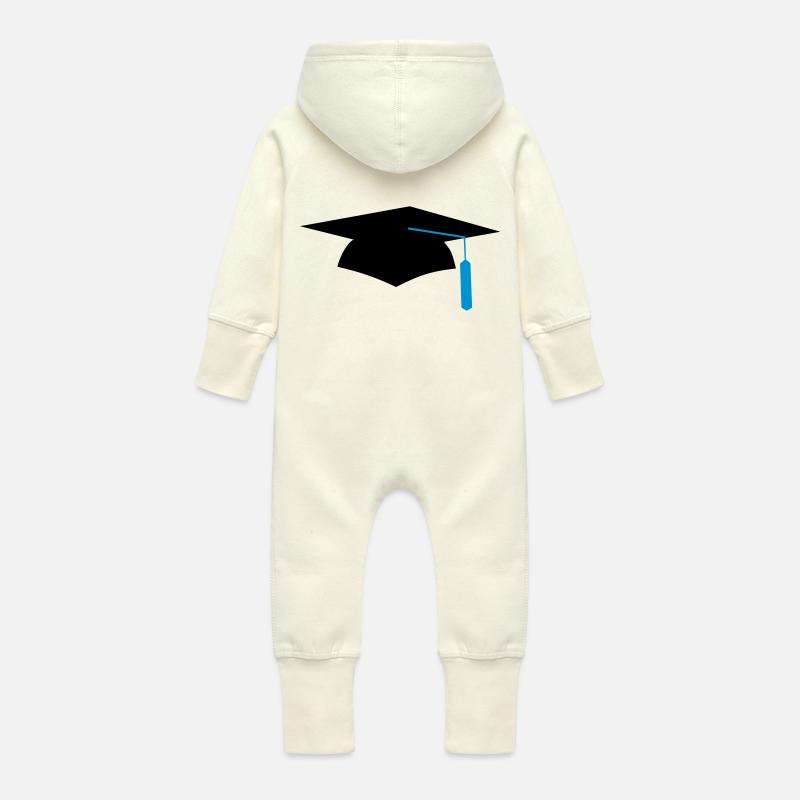 graduation - Grenouillère à capuche bio en molleton Bébé - vanille