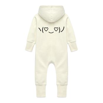 Exprimez l’amour ! 💖 - Grenouillère à capuche bio en molleton Bébé - vanille - Dos