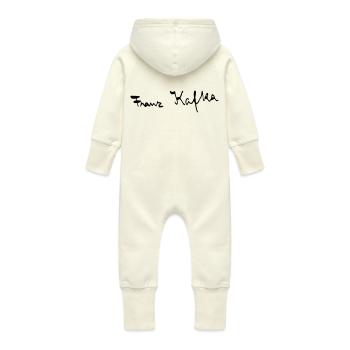 Franz Kafka signature - Baby Organic Sweat Overalls With Hood - vanilla - Back