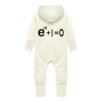 équation de pi ei - Grenouillère à capuche bio en molleton Bébé - vanille - Dos