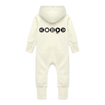 play_it___f1 - Baby Organic Sweat Overalls With Hood - vanilla - Back