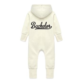 Bachelor - Baby Organic Sweat Overalls With Hood - vanilla - Back