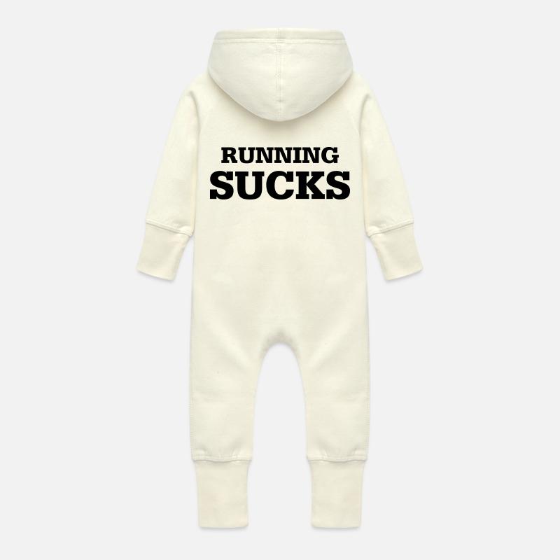 Running Sucks - Baby Bio Sweat Overall mit Kapuze - Vanille-Milchshake