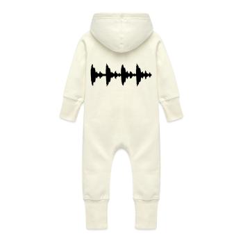 audio_waves_f1 - Baby Organic Sweat Overalls With Hood - vanilla - Back