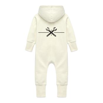 Icône de clé à molette - Grenouillère à capuche bio en molleton Bébé - vanille - Dos