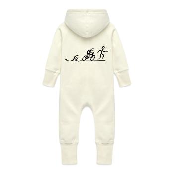 Triathlon - Grenouillère à capuche bio en molleton Bébé - vanille - Dos