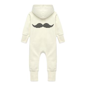 Pixel Moustache - Grenouillère à capuche bio en molleton Bébé - vanille - Dos