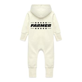 Farmer - Grenouillère à capuche bio en molleton Bébé - vanille - Dos