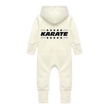 Karate / Karateka / Sport / Martial Art / Fighter - Grenouillère à capuche bio en molleton Bébé - vanille - Dos
