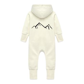 montagnes - Grenouillère à capuche bio en molleton Bébé - vanille - Dos