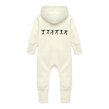 "holmes" - Baby Organic Sweat Overalls With Hood - vanilla - Back