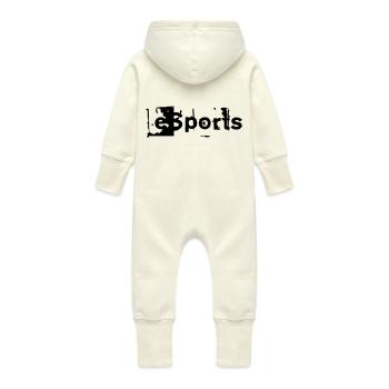 esports_trash_1 - Baby Organic Sweat Overalls With Hood - vanilla - Back