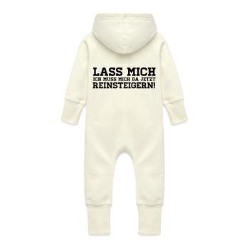 LET ME CLEAN BOOST! - Baby Organic Sweat Overalls With Hood - vanilla - Back