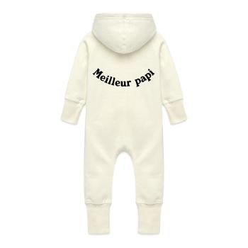 BEST PAPI - Baby Organic Sweat Overalls With Hood - vanilla - Back