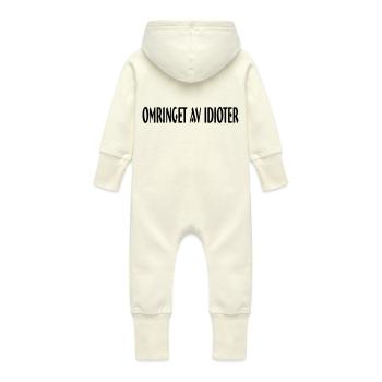 entouré d'idiots - Grenouillère à capuche bio en molleton Bébé - vanille - Dos