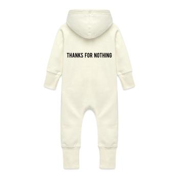 Merci pour rien - Grenouillère à capuche bio en molleton Bébé - vanille - Dos