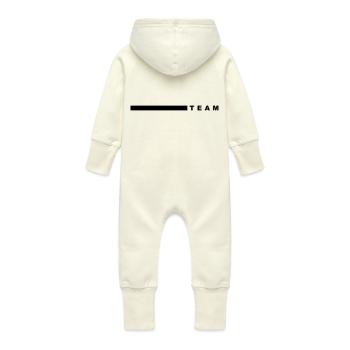 Équipe à droite de la poutre - Grenouillère à capuche bio en molleton Bébé - vanille - Dos