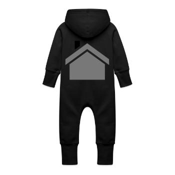 house - Baby Organic Sweat Overalls With Hood - vanilla - Back
