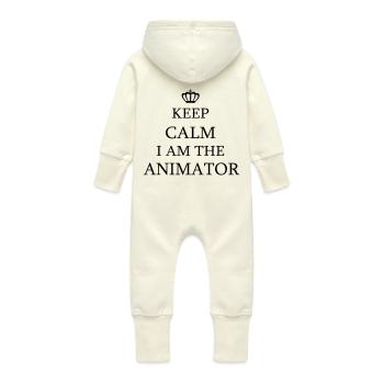 Animator - Baby Organic Sweat Overalls With Hood - vanilla - Back