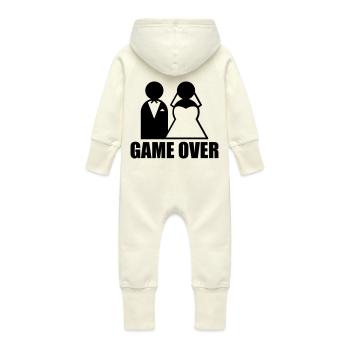 Game Over - Grenouillère à capuche bio en molleton Bébé - vanille - Dos