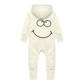 regard haut - Grenouillère à capuche bio en molleton Bébé - vanille - Dos