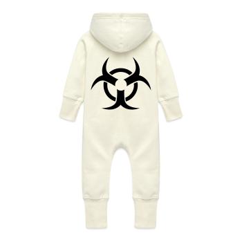 radio active - Baby Organic Sweat Overalls With Hood - vanilla - Back
