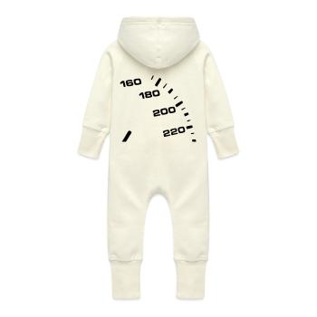 speed - Baby Organic Sweat Overalls With Hood - vanilla - Back