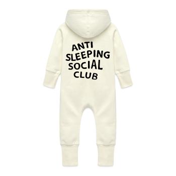 Anti Sleeping Social Club - Baby Organic Sweat Overalls With Hood - vanilla - Back