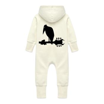 Le corbac metalleux - Grenouillère à capuche bio en molleton Bébé - vanille - Dos