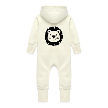 Visage de bébé lion - Grenouillère à capuche bio en molleton Bébé - vanille - Dos
