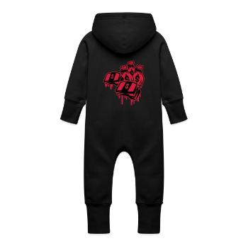money_stacks_gm2 - Baby Organic Sweat Overalls With Hood - vanilla - Back