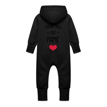 Grandma Oma Großmütter Mamy Mamie Grand-Mère - Baby Organic Sweat Overalls With Hood - vanilla - Back