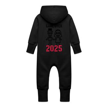 Game Over 2025 Hochzeit Ehepaar - Baby Bio Sweat Overall mit Kapuze - Vanille-Milchshake - Hinten