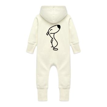 schnupper1 - Baby Organic Sweat Overalls With Hood - vanilla - Back