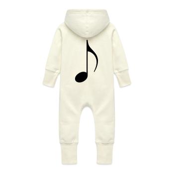 note - Baby Organic Sweat Overalls With Hood - vanilla - Back
