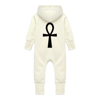 Ankh Symbol (Vector) - Grenouillère à capuche bio en molleton Bébé - vanille - Dos