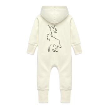 Les voltigeurs permanent pieds - Grenouillère à capuche bio en molleton Bébé - vanille - Dos