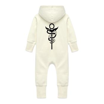 Caduceus physio physiotherapist - Baby Bio Sweat Overall mit Kapuze - Vanille-Milchshake - Hinten