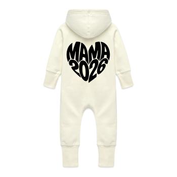 Mama 2026 - Baby Bio Sweat Overall mit Kapuze - Vanille-Milchshake - Hinten