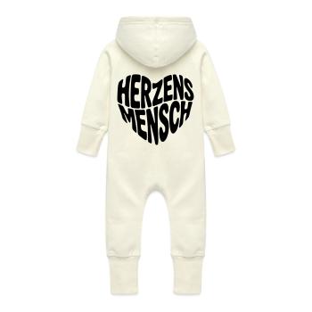 Herzensmensch - Baby Bio Sweat Overall mit Kapuze - Vanille-Milchshake - Hinten