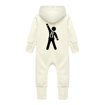 Homme d'affaires 1c - Grenouillère à capuche bio en molleton Bébé - vanille - Dos